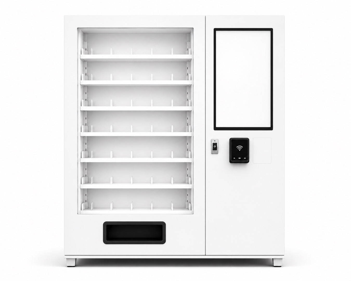 A full-size WanderVend ambient vending machine ready to test a broad range of products